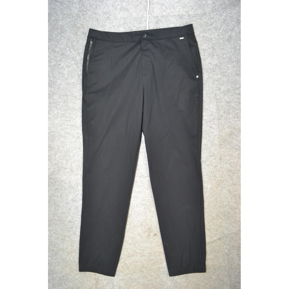Vuori Fleet Jogger Pants Men XL Black Sport Performance Zip Pocket Elastic Cuffs